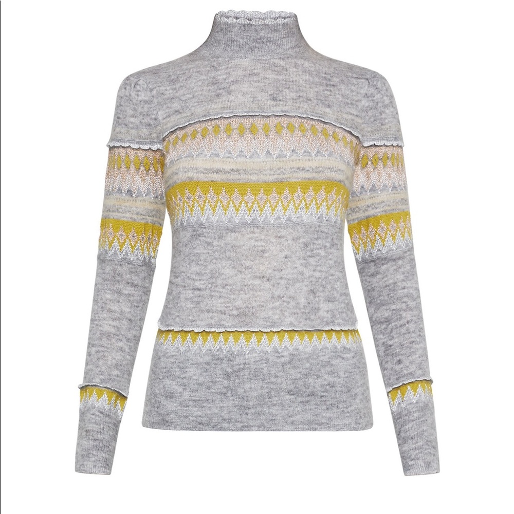 Bcbg Maxazria Mixed Intarsia Turtleneck Sweater